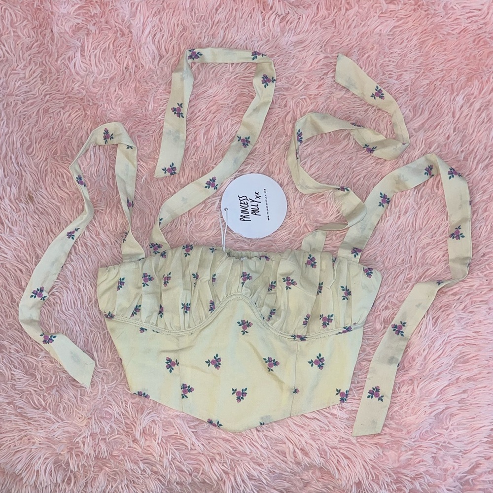 Princess Polly Yellow Floral Crop Top